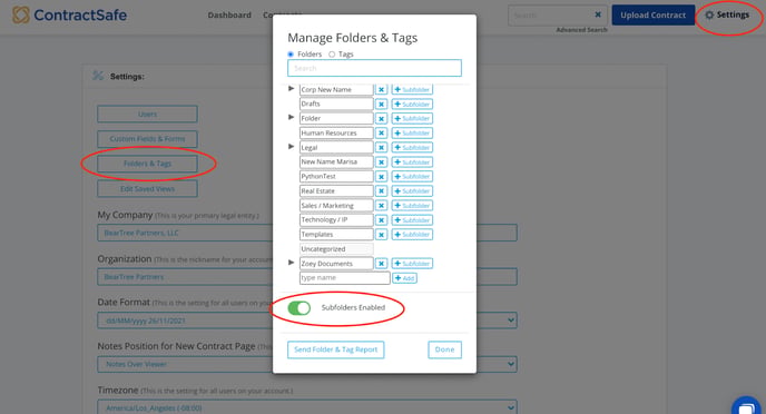 How to enable and use Subfolders?